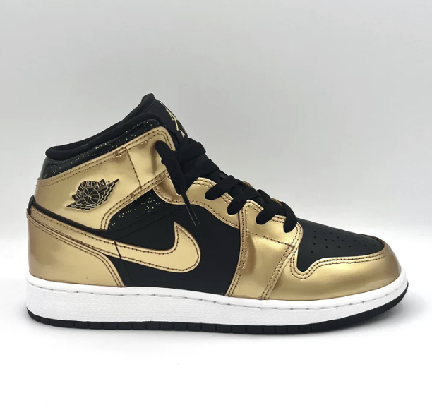 AIR JORDAN 1 MID SE METALLIC GOLD BLACK