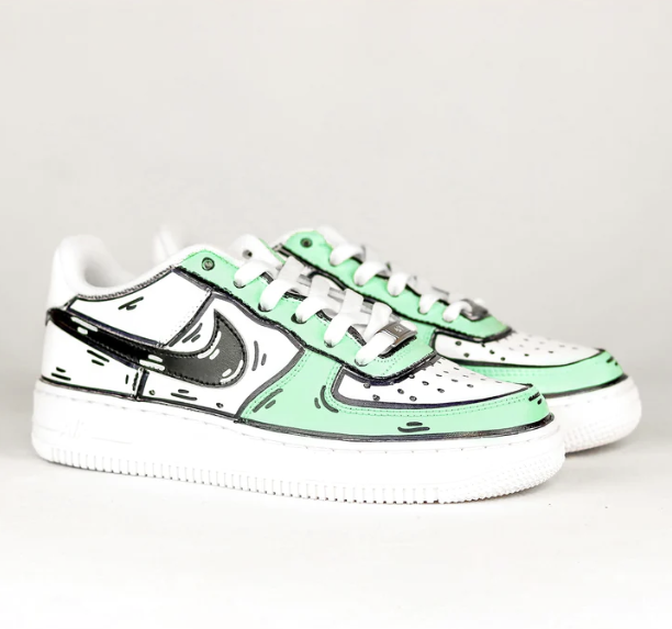 AIR FORCE 1 CARTOON MENTA SWOOSH NERO